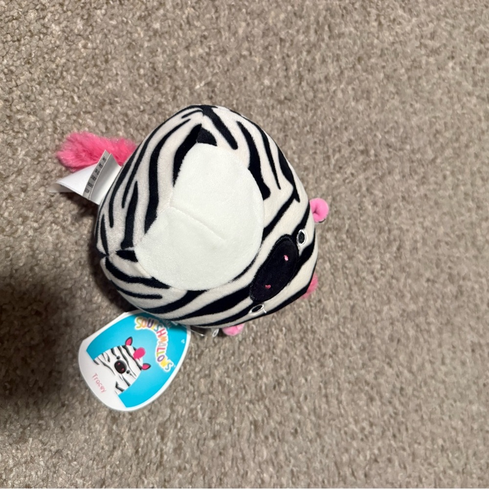 Squishmallows Zebra Plush - Black, White, and Pink
